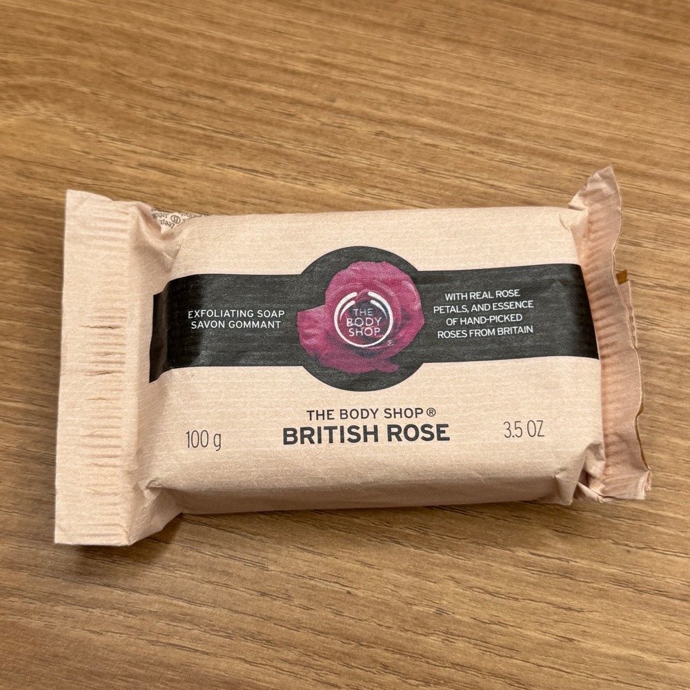 The‎ Body Shop British Rose Exfoliating Soap 100g 3.5 oz New NOS